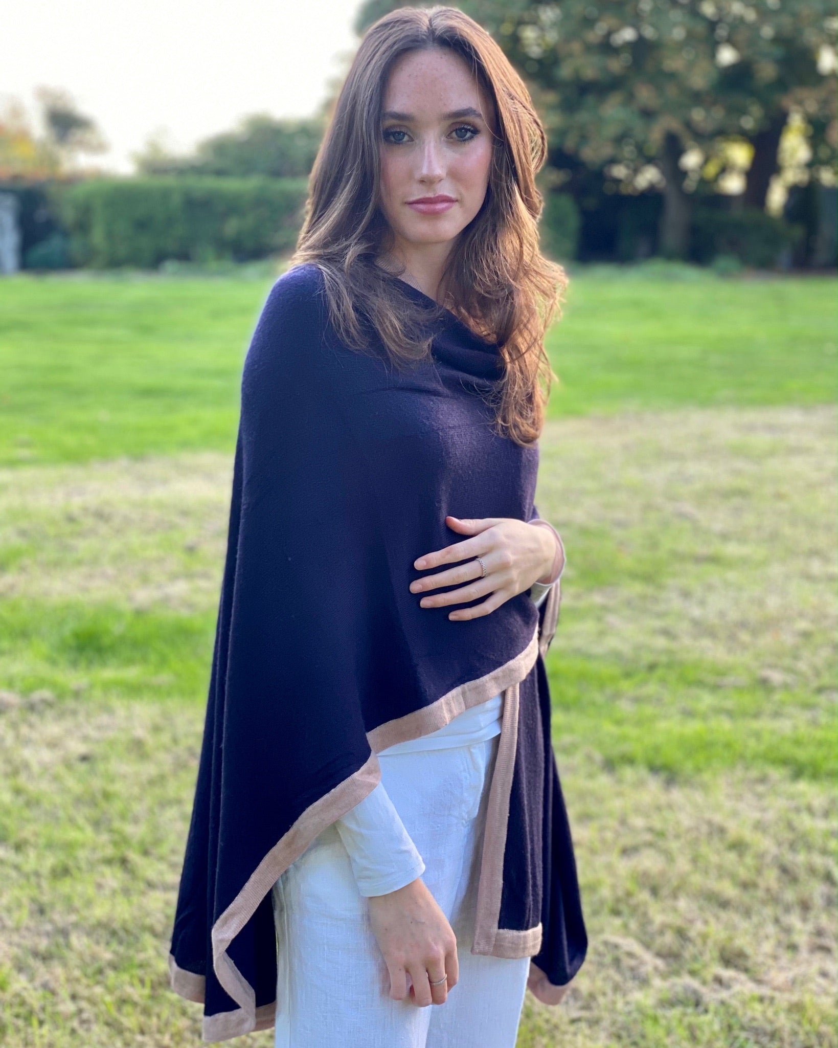 Navy blue hot sale poncho wrap