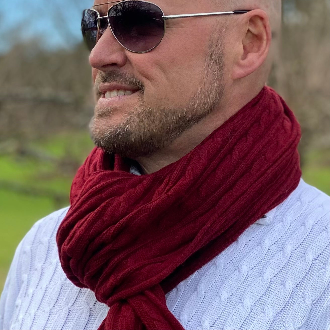 Claret Red Cashmere Scarf
