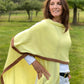 Limited Edition: Canary Yellow & Camel Trim Luxury Cashmere Cape