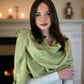 Tarragon Green Pashmina - Cut Fringe