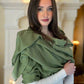 Sage Green Pashmina - Cut Fringe