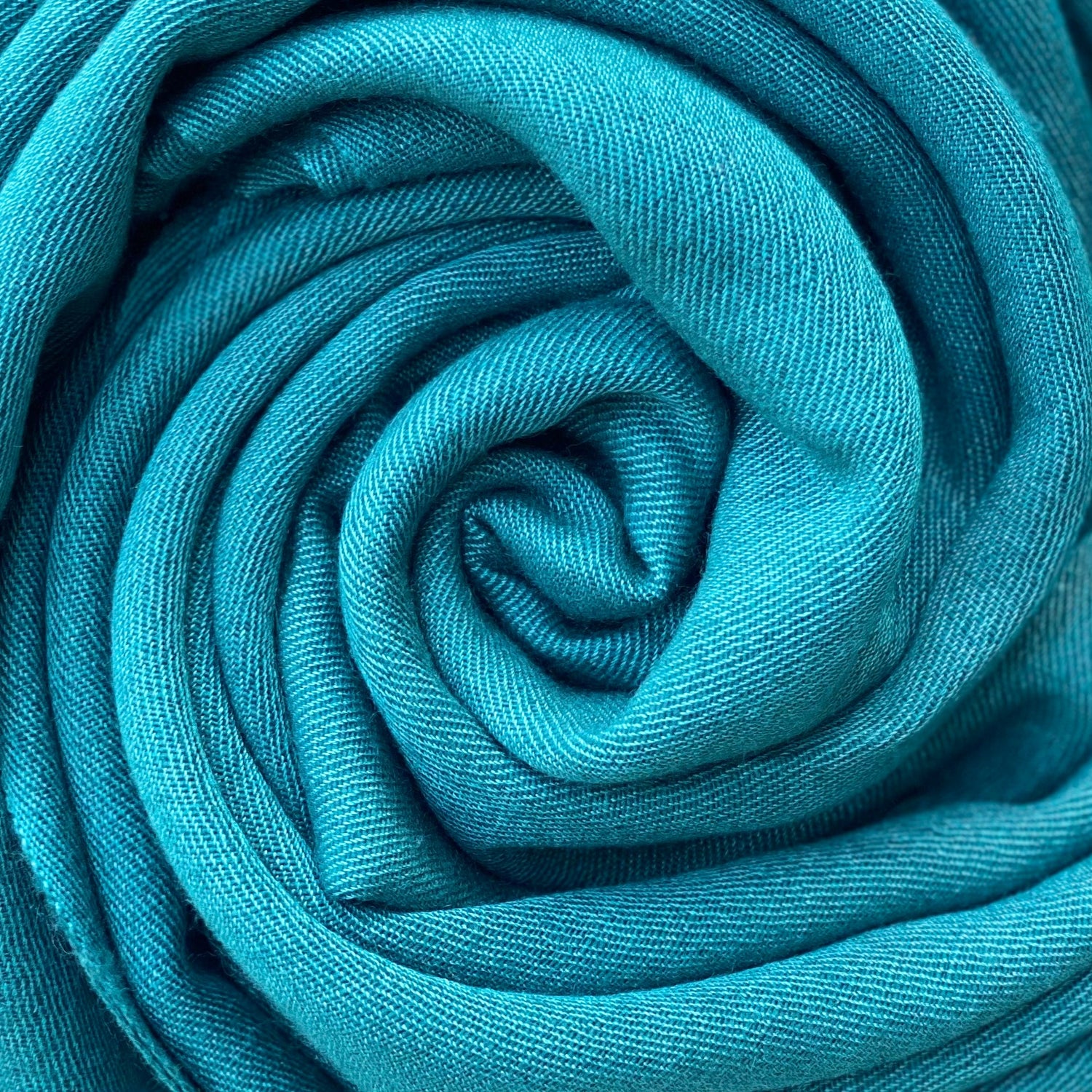 Teal Pashmina - Cut Fringe Signature Cashmere