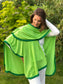 Limited Edition: Apple Green & Rainforest Trim Luxury Cashmere Cape